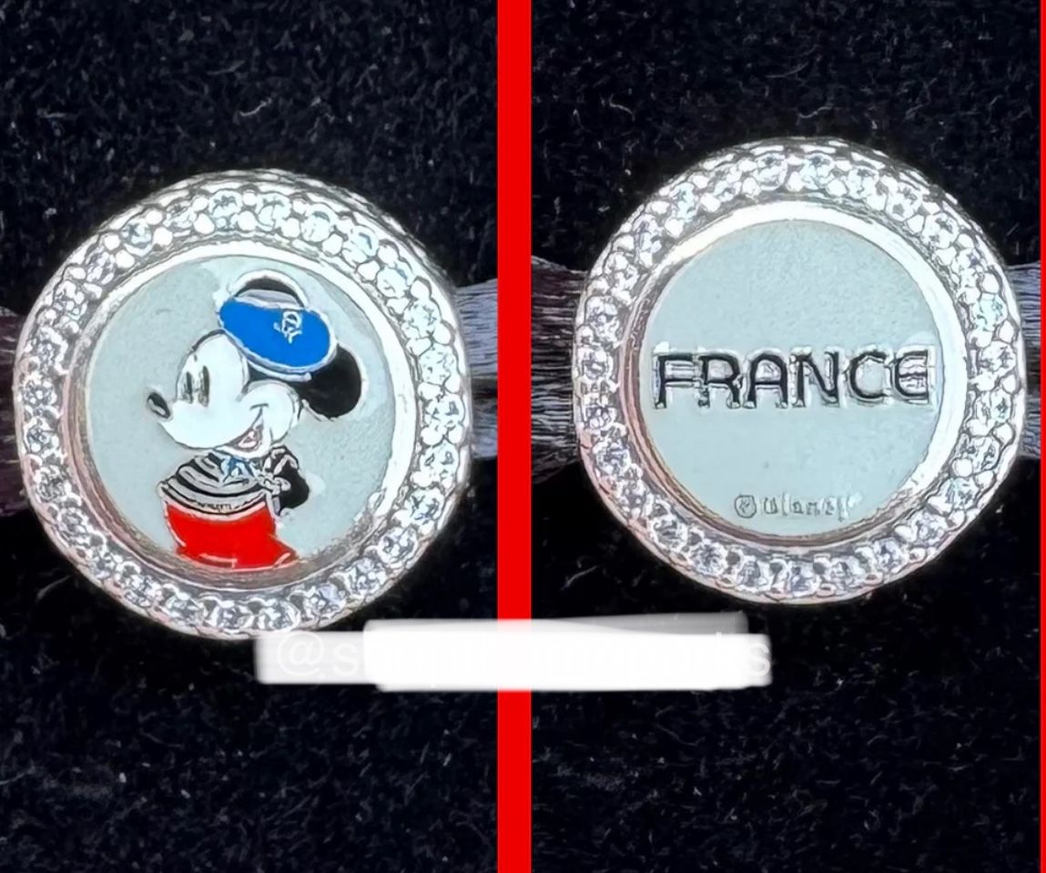 Disney Parks Pandora EPCOT France World Showcase Mickey Mouse Button Charm Park Exclusive