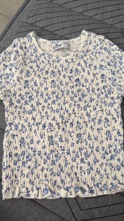 Flower blue shirt