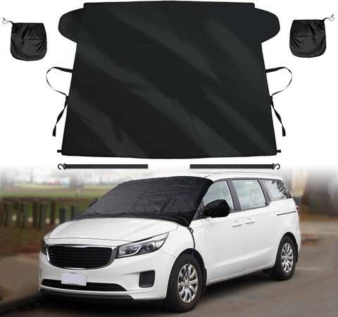 NEW Windshield Cover for Ice and Snow for Minivan SUV Sedan Car Vehicle Accessories 2 Layers All Weather Snow Ice Cover Winter Sag-Proof Frost Protect