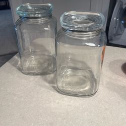 Two 10 Gallon Glass Ball Jars
