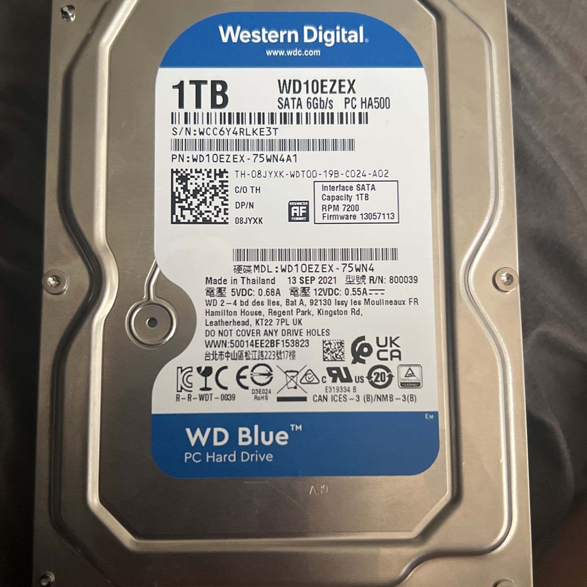 Wd10EZEX 1TB HHD