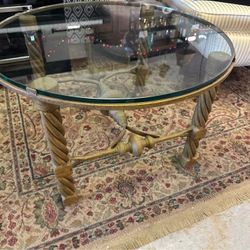 Gold Wrought Iron Coffee Table