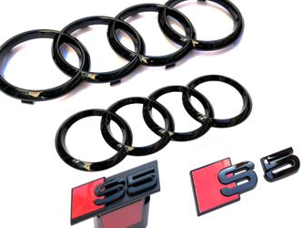 Set Of 4 AUDI S5 Front Emblem Back Front Grill Trunk