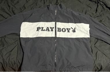 Playboy PacSun Windbreaker Jacket Black White Big Logo Mens M/L Streetwear