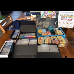  Pokémon Bulk Lot – Cards, Tins, Sleeves & Storage Boxes