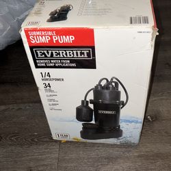 Submersible sump pump everbilt 1/4 horse power