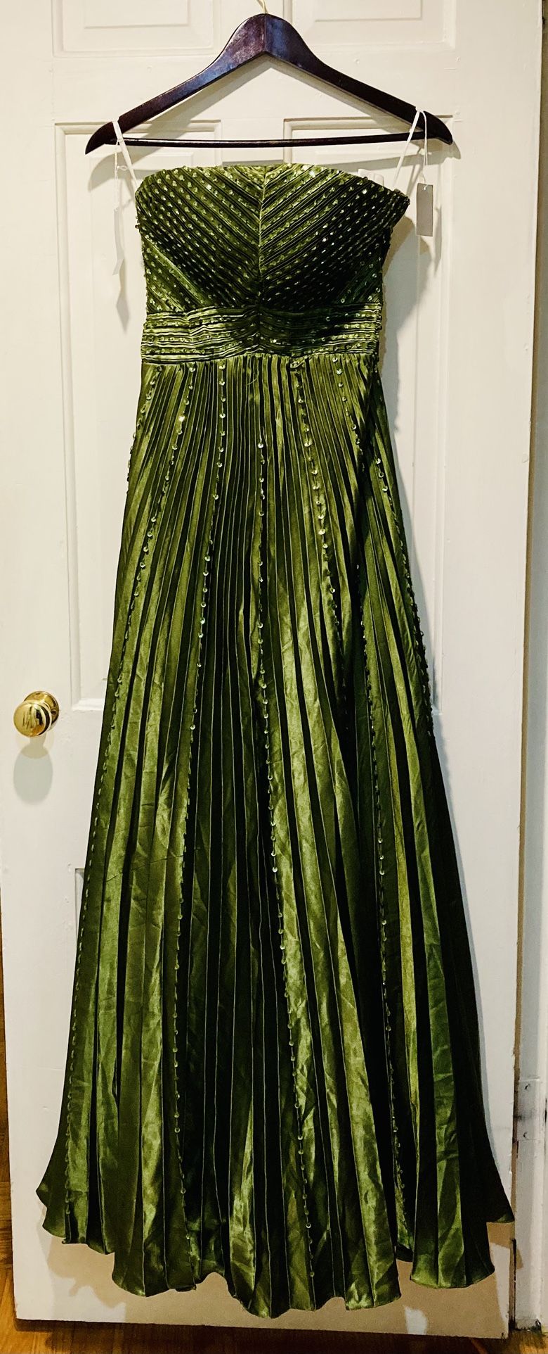 NEW Green Strapless Evening Gown
