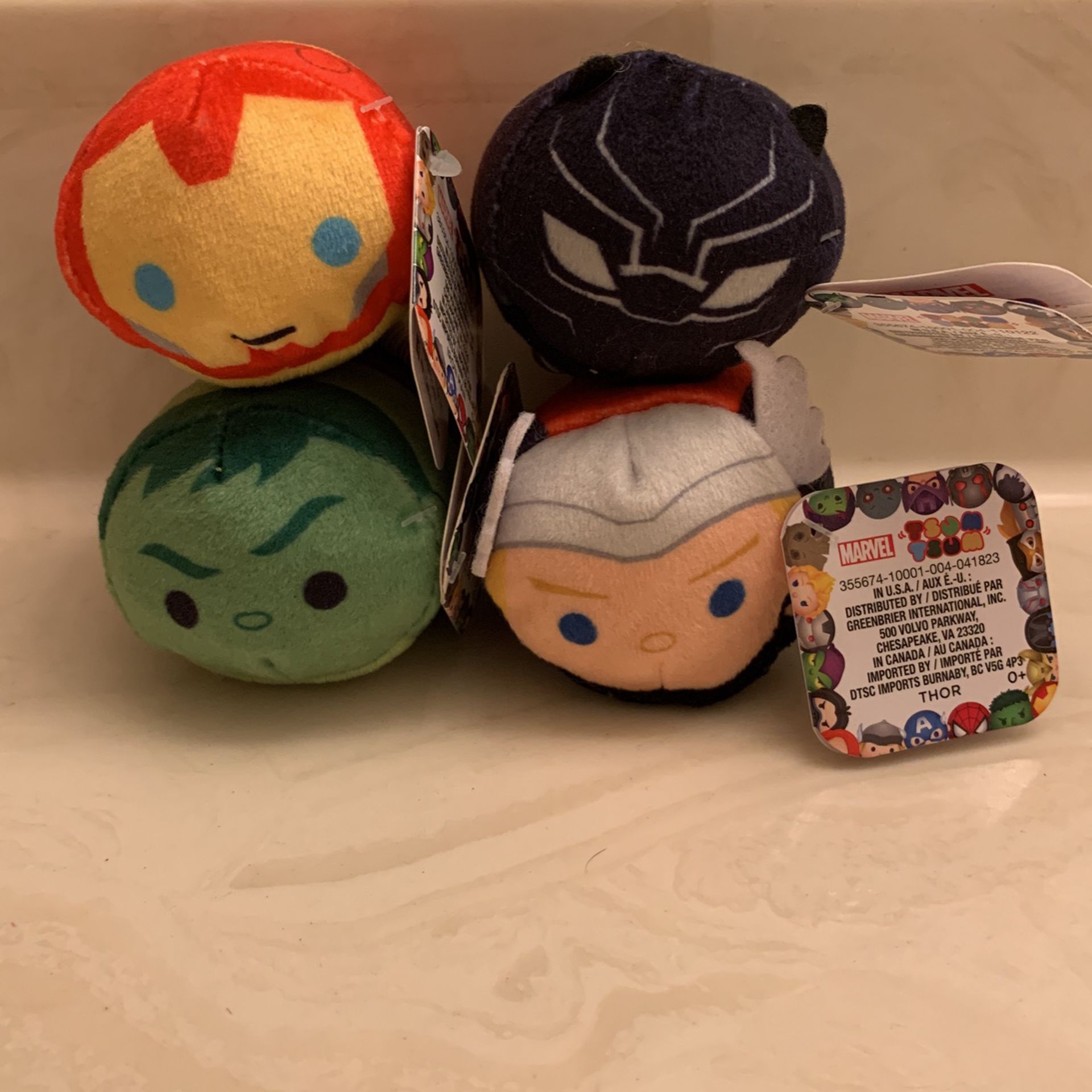 Marvel Disney Iron Man, Hulk, Thor and Black Panther Tsum Tsum  4 for 10