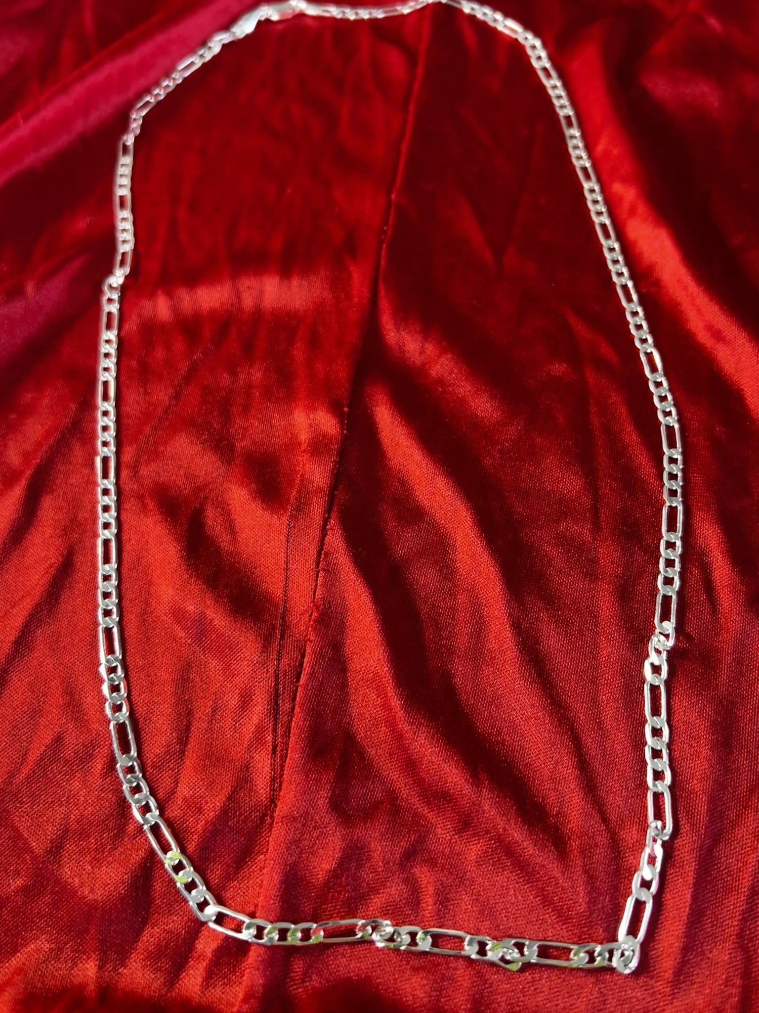  Silver Figaro Necklace 
