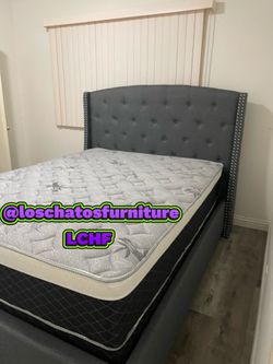 Queen size bed frame and mattress