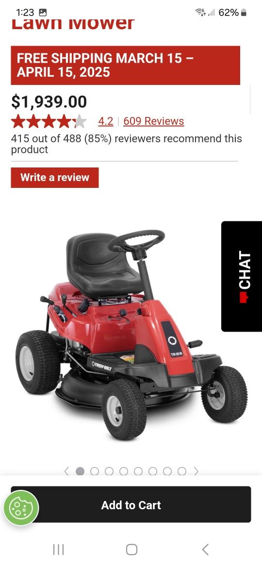 riding lawnmower