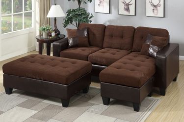 New Sectional With Storage Ottoman