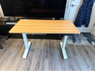 48” Electric Height Adjustable Standing Desk - Maple/White