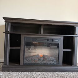 Fireplace w/ Built-In Heater & Storage