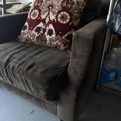 Oversized Armchair with Decorative Pillow