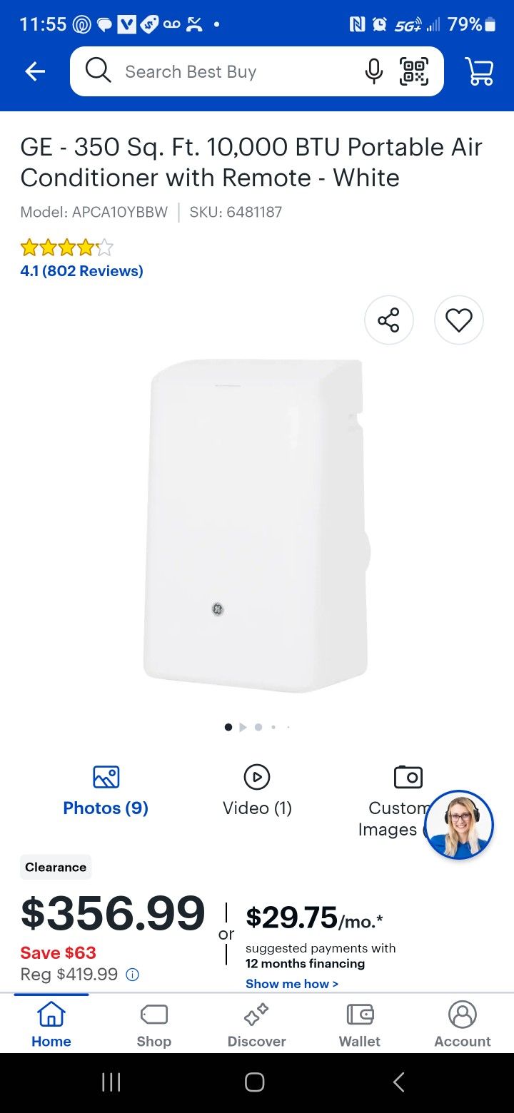 Nice GE Portable AC Unit Was $499 New Asking Only $300!!!