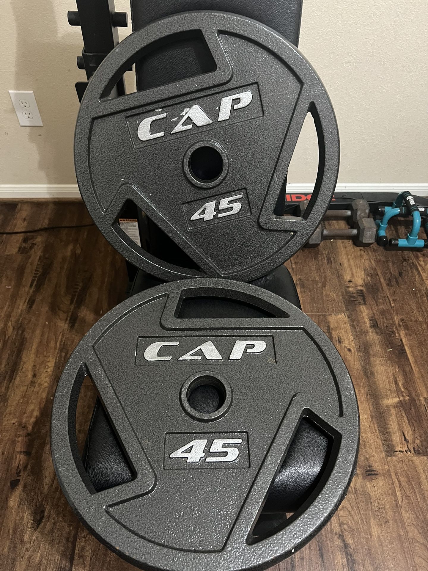 2x 45 Lb CAP Barbell 2 Inch Olympic Grip Weight Plate