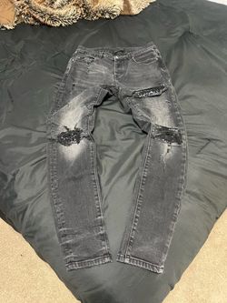 Black Washed Amiri Ripped Jeans
