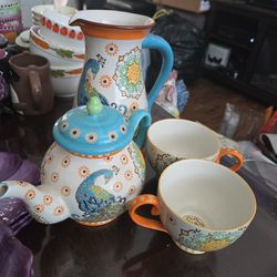 Hand decorated artesanal set! 5 pieces