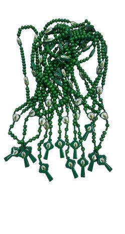 12 Pcs Baptism St. Jude Judas Saint Wood Rosaries In Glass Jar Bottle Recuerdos