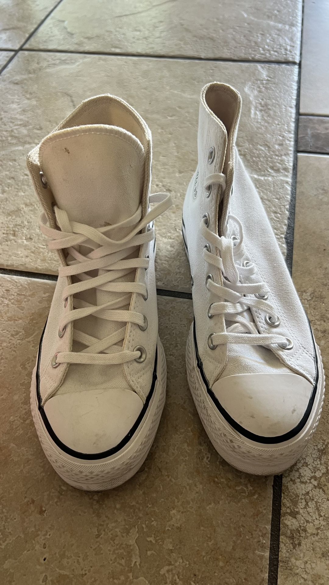 White Platform Converse