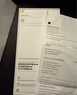 iPhone 17 pro max silver 256gb