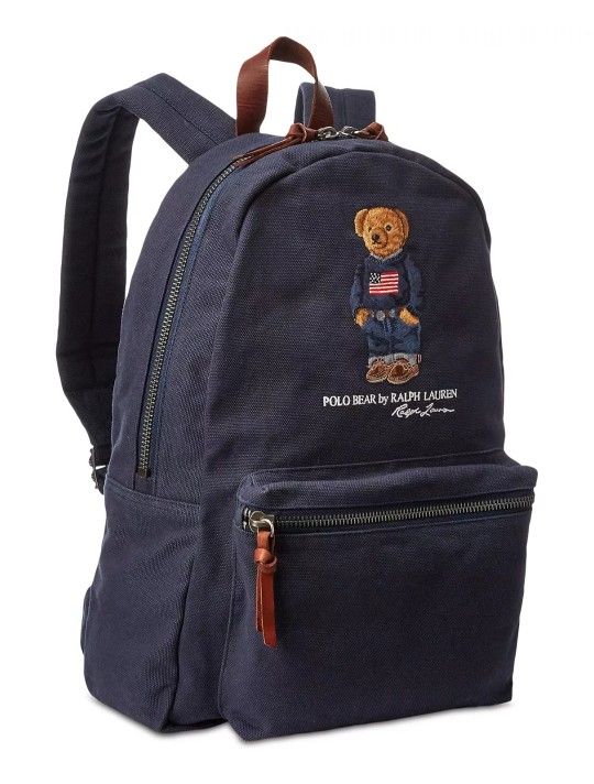 Men's Polo Bear Canvas Backpack