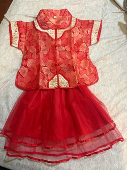 New Size 6 girl china dress top & bottom