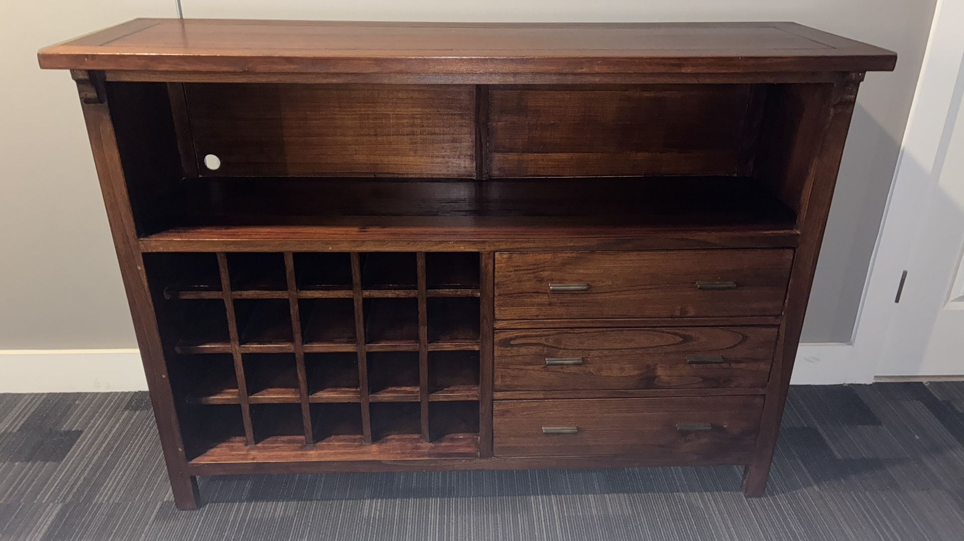 Solid Wood Wine Cabinet / Sideboard with Storage