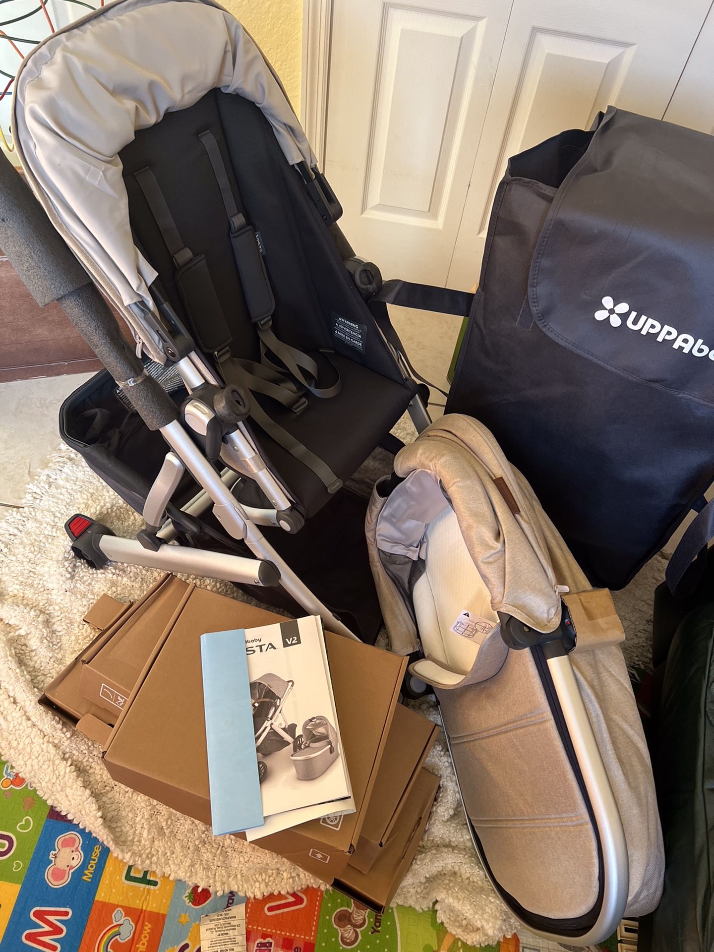 New Stroller  Uppababy Vista V2 In Declan Beige And Bassinet Optional $700/$800 Cash Firm 