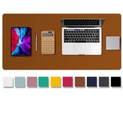 Leather Desk Pad Protector,Mouse Pad,Office Desk Mat,Non-Slip PU Leather Desk Blotter,Laptop Desk Pad,Waterproof Desk Writing Pad for Office and Home
