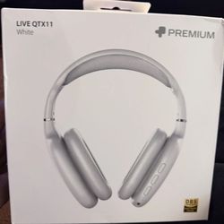 Premium LIVE QTX11 Headband Headphones White Deep Bass Sound