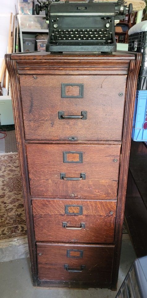 Very Old Oak Filing Cabinet