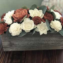 Centerpieces Made With Wood Flowers