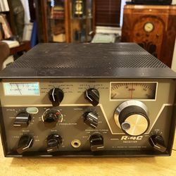 Drake R-4C AM CW SSB HF AMATEUR BANDS RECEIVER POWERS ON