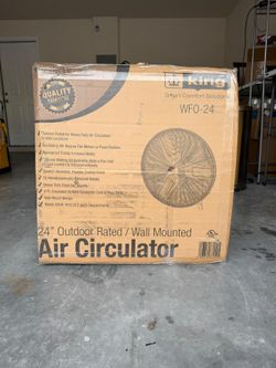 KING WFO-24 Outdoor Oscillating Wall Mounted Air Circulation Fan — Heavy-Duty Waterproof Ceiling Fan for Commercial, Industrial & Gym — 7500 CFM, 24”