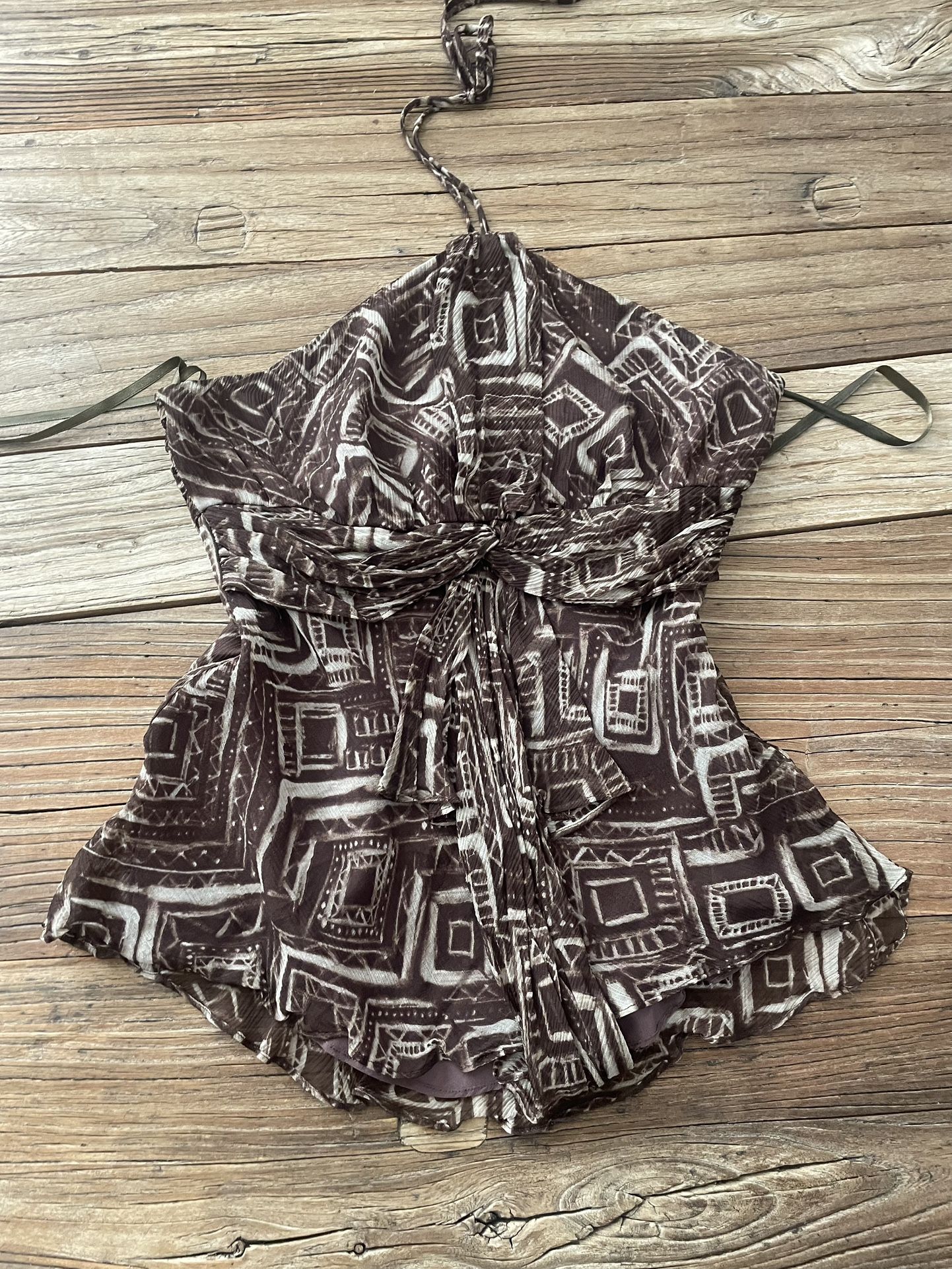 BCBG Maxazria Designer Silk Halter Top XS