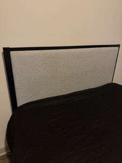 Queen Bed Frame with Upholstered Headboard