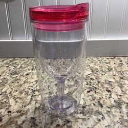 ACRYLIC WINE GLASS CUP INSIDE SAFETY SIP CUP. NEW. 