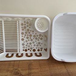 Dish Tub/Pan+ Dish Board + Dish Rack- WHITE -NEW 