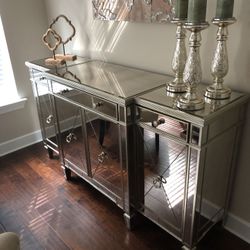 Buffet with wine rack built in