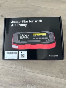 (NEW) —- 4000A Portable Car Jump in Starter with Built-in 160PSI Air Compressor – SuperSafe 12V Battery Booster (All Gas / 10L Diesel)
