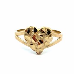 Woman’s Ladies 10k Yellow Gold Nugget Heart Ring Size 7 GP3130761