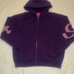 supreme hoodie cut out zip up ss26