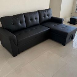 Black Sofa Bed ⚜️ Sofá Cama Negro 🚚[Fast-Delivery]💨