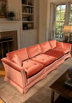 Rare Vintage Drexel Velvet Modular Sofa