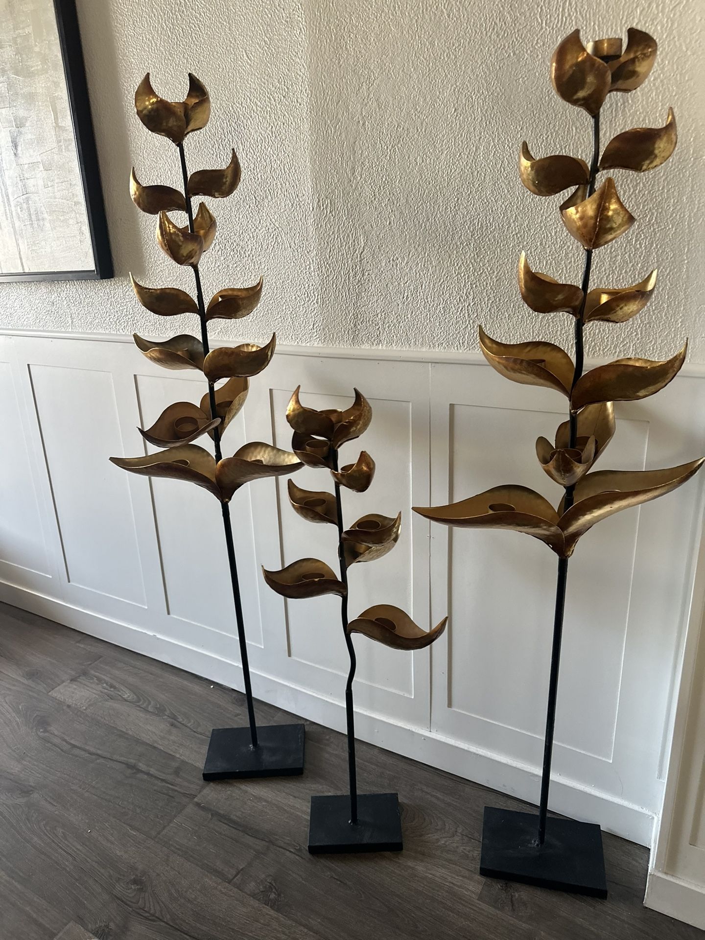 3 Piece Metal Plant Candle Holder