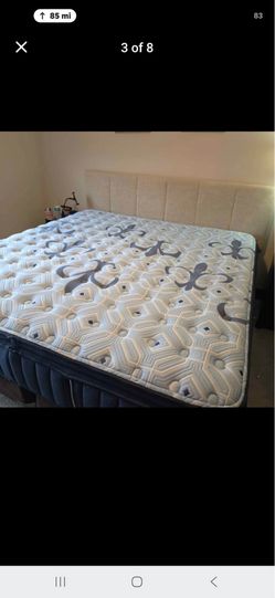 King Size Bed/Metal Frame/Box Spring/ Headboard