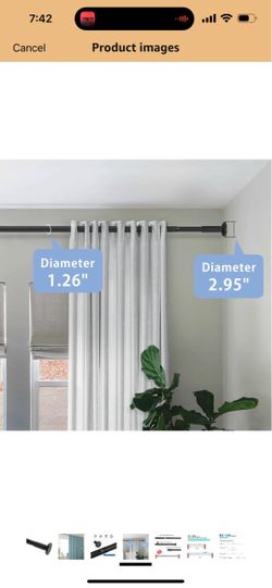 Black Adjustable Curtain Rod