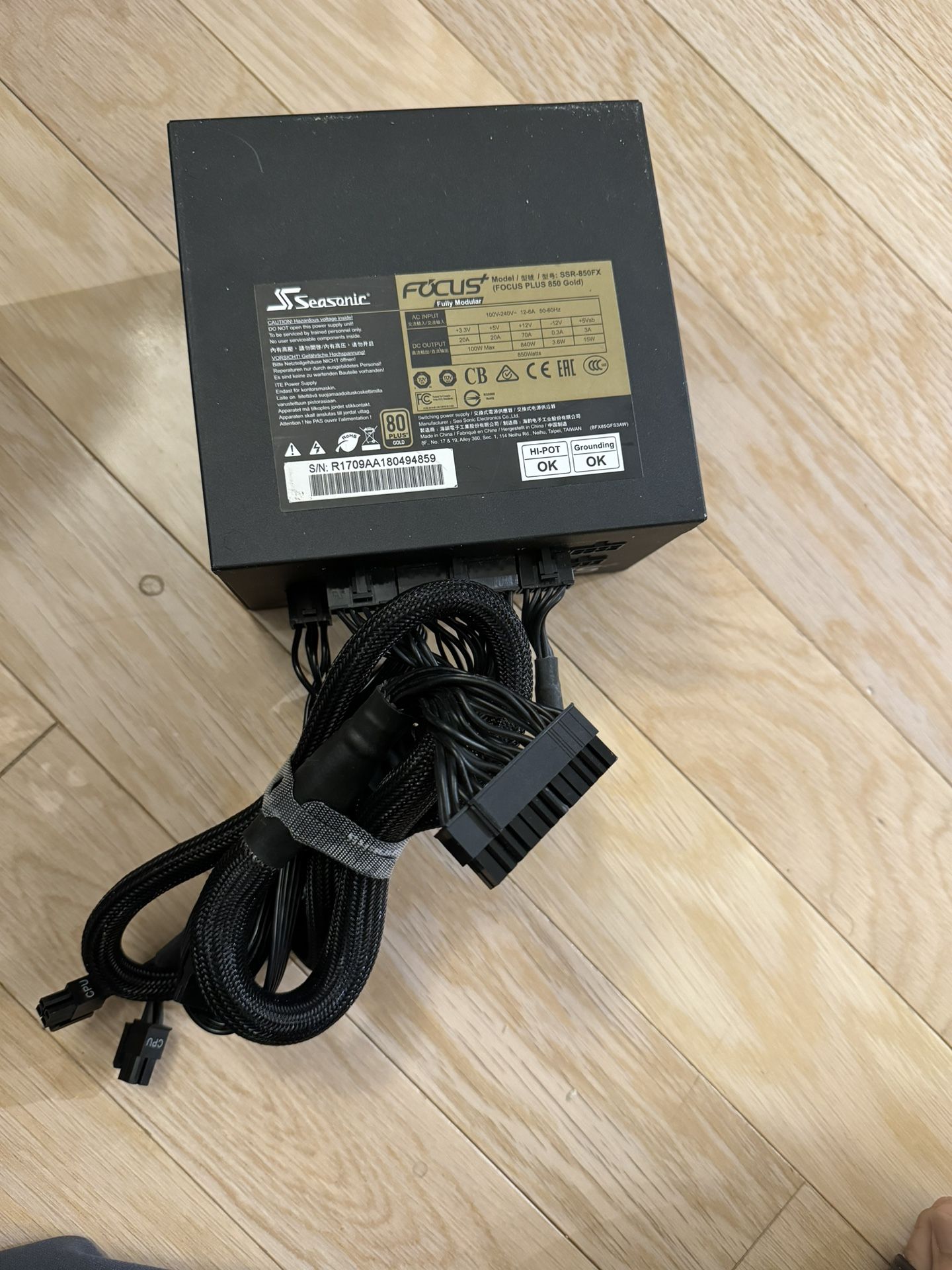 seasonic 80 plus gold full modular 850W PSU